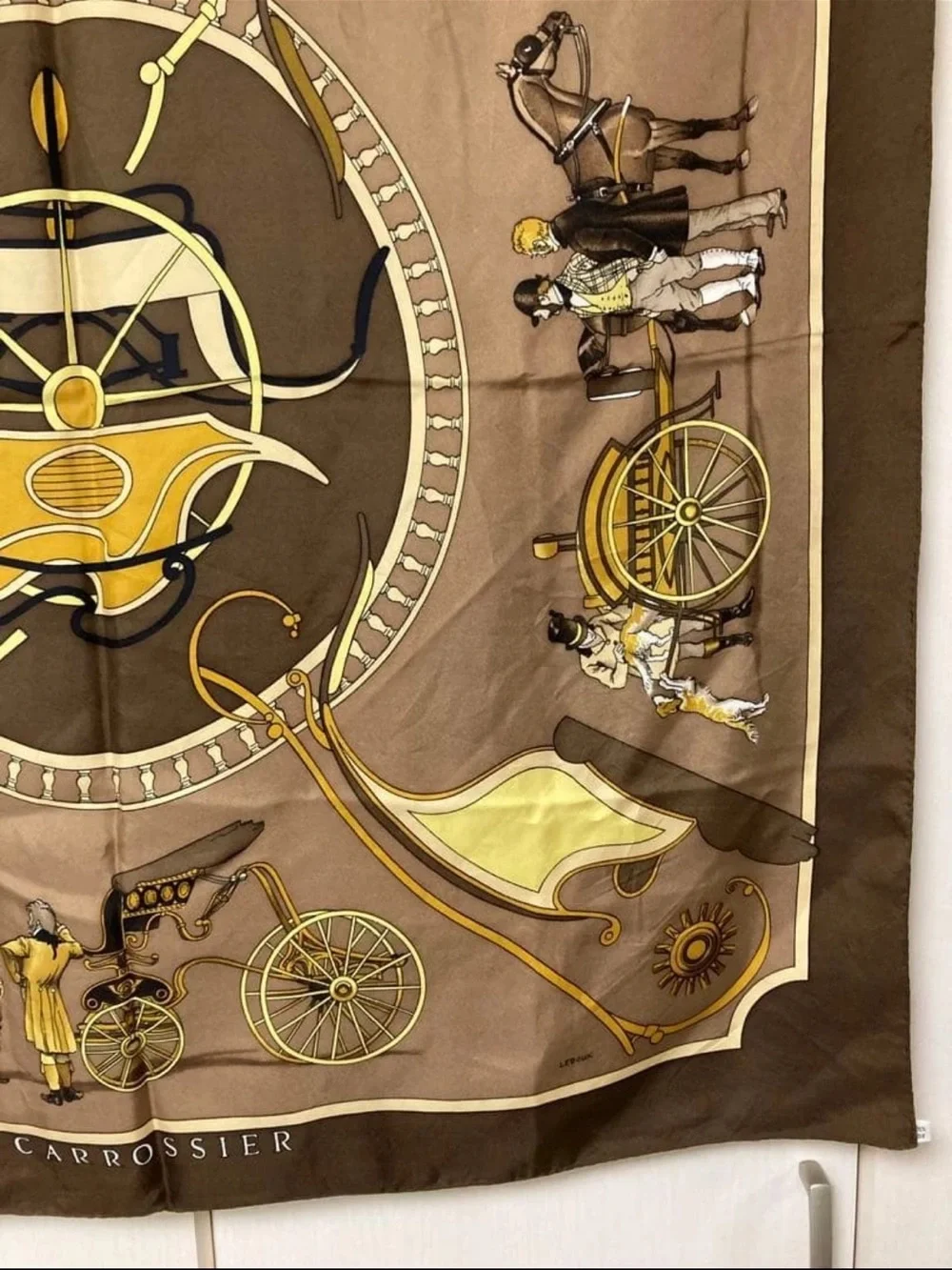 Unbranded Brown & Gold Carriage Wall Tapestry